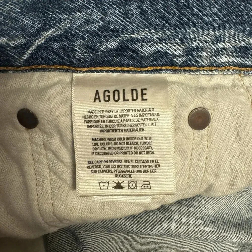 NWOT $198 AGOLDE Relaxed Boot Jeans - Frayed Hem Denim Organic Cotton Mid-Rise - Picture 8 of 11